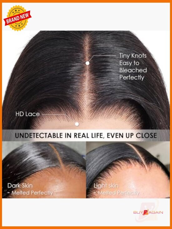 30 Inch Straight Lace Front Wig HD Transparent Lace 180 Density Pre Plucked main image 5